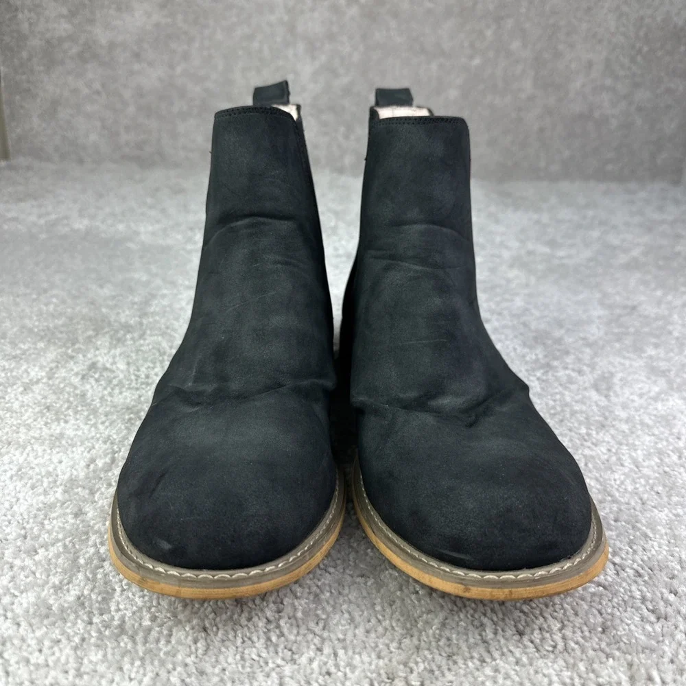 J75 by JUMP Black Leather Round Toe Pull On Chelsea Boots Men's Size 12‎